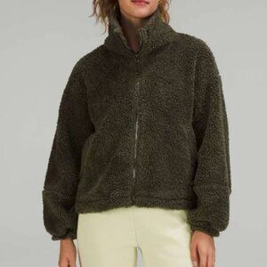 Lululemon Cinchable Fleece Zip-Up Jacket Dark Olive Size 8